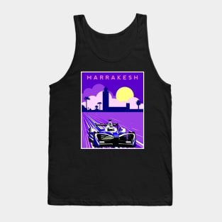 MARRAKESH GRAND PRIX : Colorful Auto Racing Advertising Print Tank Top